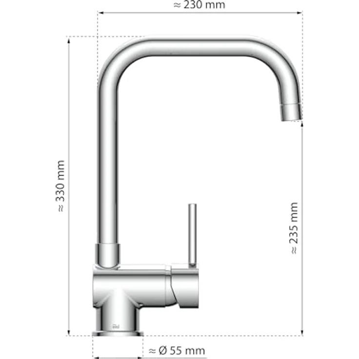 Eisl Spültischarmatur Futura, energiesparende Cold-Start-Funktion, 360° schwenkbar, geräuscharm – Bild 6