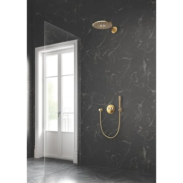 GROHE Silverflex Duschschlauch, knickfest und druckbeständig, 1,25m, goldfarben, universeller Anschluss ohne Dichtungsringe, Modell 28362GL1 – Bild 2