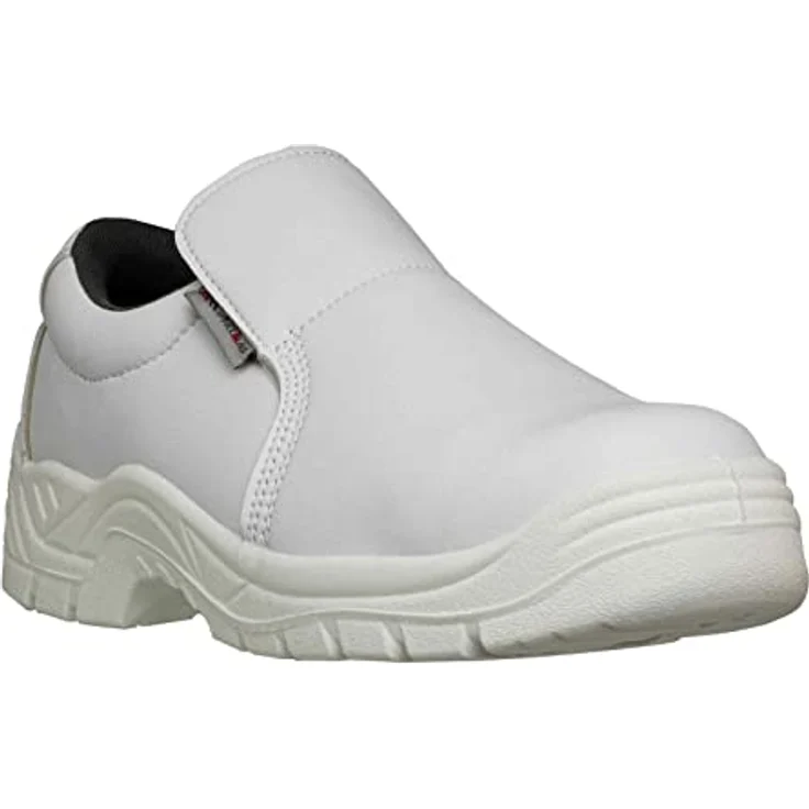Artmas Sicherheitsschuhe S2, weiße Kochschuhe mit mokassinartigem Design und Gummizug – Bild 7