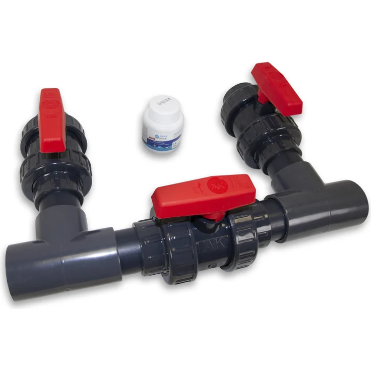 Trend Pool Bypass-Set für Wärmepumpen/Dosieranlagen, Ø 50 mm Klebemuffe - unverklebt - mit Kugelhahn und PVC-Rohr 330mm