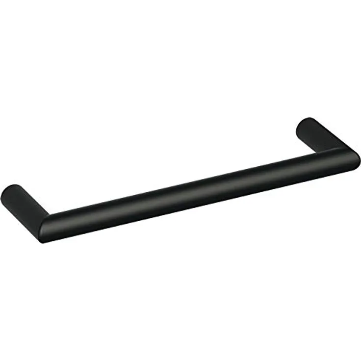 HEWI 10B128 90 Griff, Ø 10 mm, Lochabstand 128 mm, Breite 138 mm, Polyamid tiefschwarz, Farbe: schwarz matt