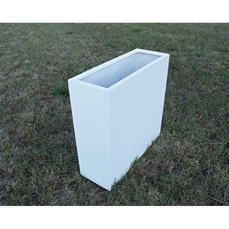 Elegant Einrichten Pflanzkübel Fiberglas Rechteckig 84x30x80cm, UV-beständig und frostgesichert, Perlmutt-Weiß – Bild 6