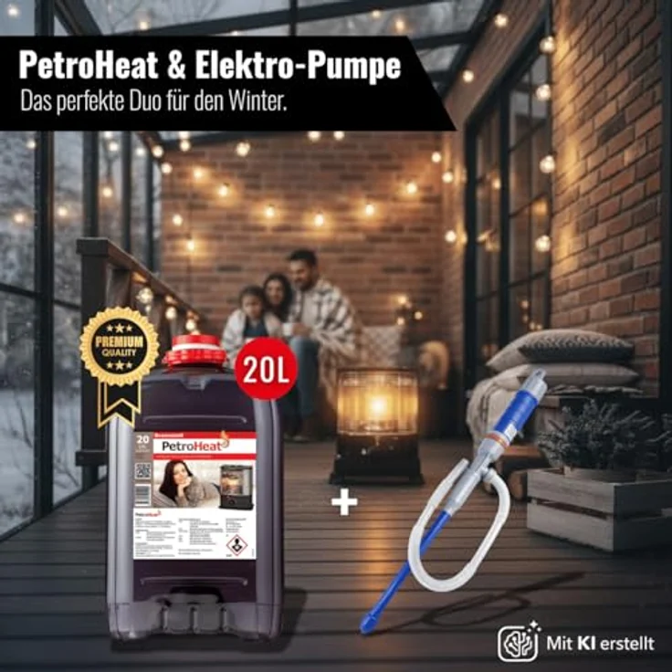 PetroHeat Petroleumofen 20 Liter Kanister, Heizofen inklusive elektrischer Pumpe – Bild 5