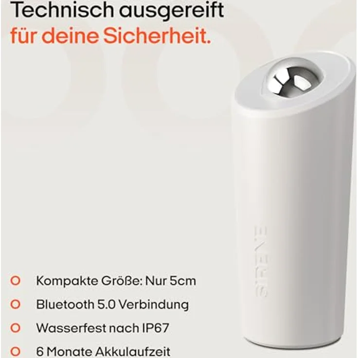 SIRÈNE OOONO SIRÈNE - Intelligenter Taschenalarm mit App Live-Standort, kompaktes Design für Frauen, Männer & Kinder, lauter Alarm auf Knopfdruck – Bild 3