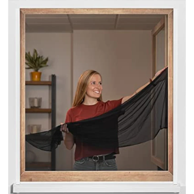 Schellenberg 51009 Fliegengitter für Fenster, ELASTIC für Fenster mit hervorstehenden Elementen am Fensterflügel, Montage ohne Bohren, inkl. Befestigungsband – Bild 3