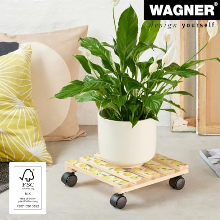 Wagner Multi Roller GH0644, Pflanzenroller mit Zitronenmotiv, 290 mm x 290 mm, Tragkraft 100 kg – Bild 3