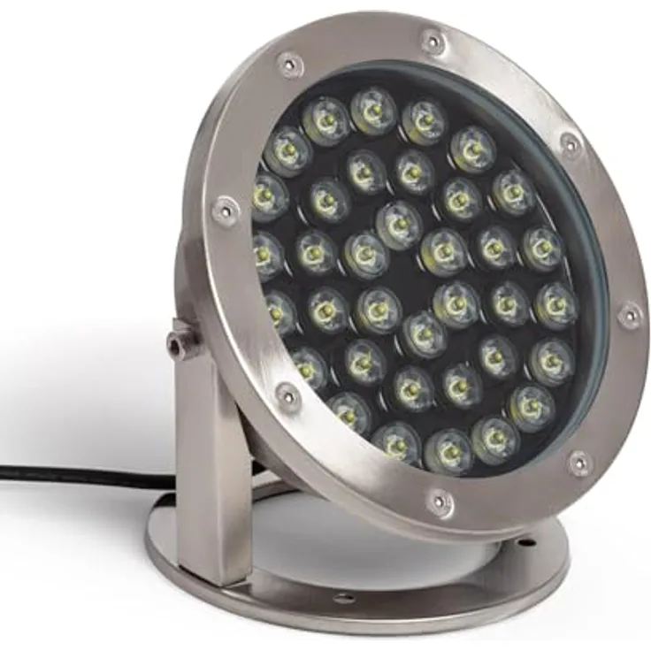 LEDKIA LIGHTING LED-Strahler Tauchfähig 36W, 12V DC, 4000K Neutralweiß, 3600 lm, Ø230 mm