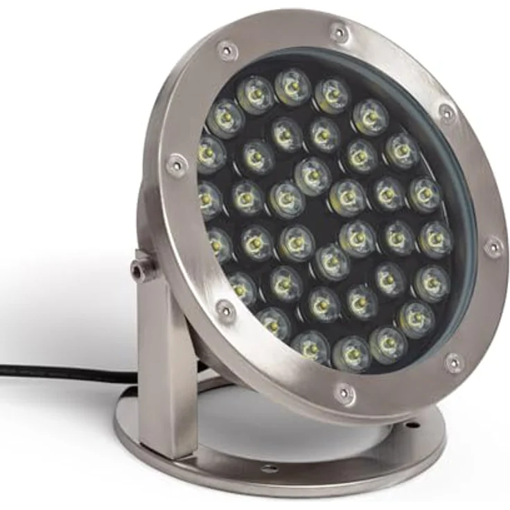 LEDKIA LIGHTING LED-Strahler Tauchfähig 36W, 12V DC, 4000K Neutralweiß, 3600 lm, Ø230 mm – Bild 1