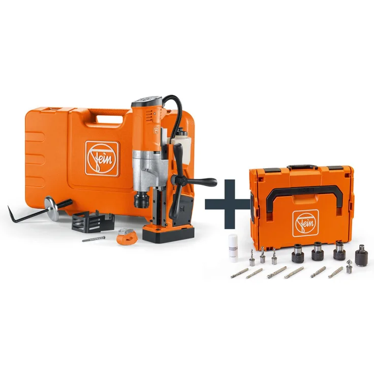 FEIN Universal-Magnet-Kernbohrmaschine KBU 35 QW, bis 35 mm, mit Gewindebohrzubehör und 1100 W Hochleistungsmotor