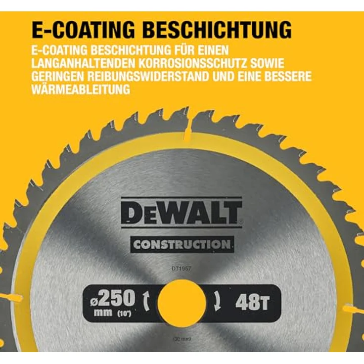 DeWalt Bau-Kreissägeblatt für Stationärsägen-Kreissägenblatt (250-30 mm 48WZ, universeller Einsatz und Querschnitte) DT1957 – Bild 9