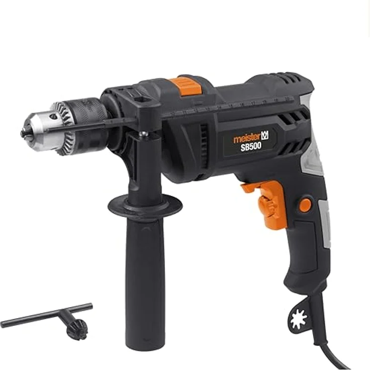 Meister Schlagbohrmaschine 500 W, SB500 - mit Zahnkranzbohrfutter, Drehzahl-Vorwahl, Zusatzhandgriff & Tiefenanschlag - für Beton & Metall, in Blau - 5452010 – Bild 1