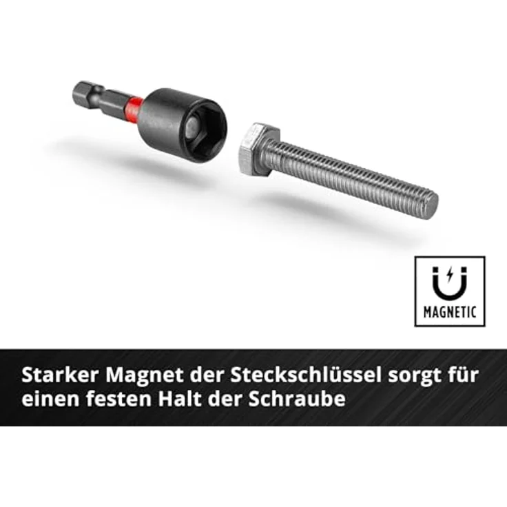 Einhell M-CASE 39-tlg. Impact-Bit-Set, 32 schlagfeste 25-mm-Bits und 50-mm-Bits, inkl. magnetischem Bithalter und Steckschlüsseln aus S2 Stahl – Bild 5