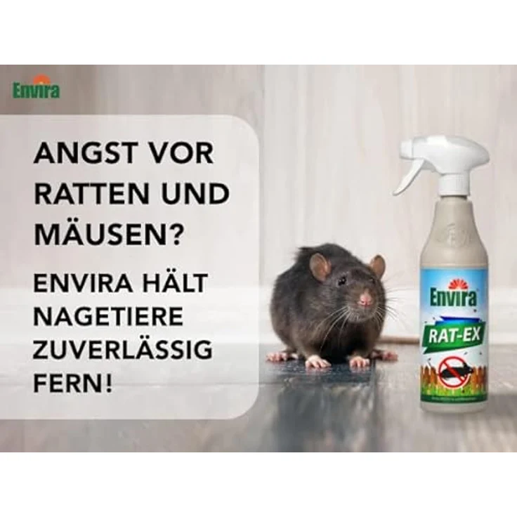 Envira Rat-Ex Ratten- & Mäuseabwehr Spray, 500 ml - Ratten, Mäuse & Nagetiere vertreiben - Hochwirksames Mäuseabwehrspray auf Wasserbasis, kein Gift – Bild 4