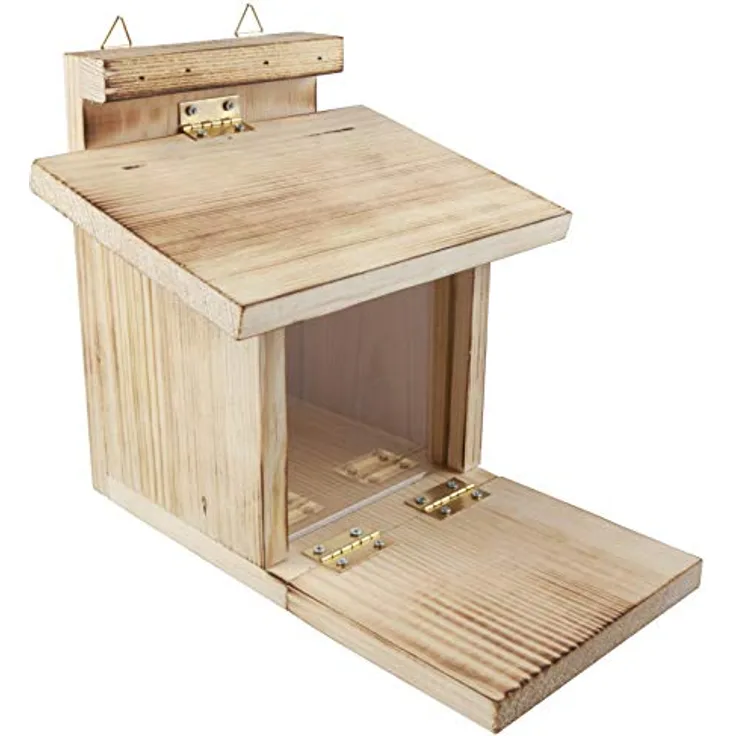 Windhager Futterstation, Eichhörnchen Futterhaus, Futterautomat, Futterkasten, Nussstation, Überwinterungshilfe, Futterbox, 05586, Holz, 18 x 17 x 13 cm