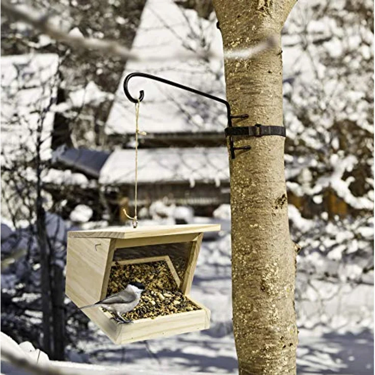 Windhager Vogelfuttersilo Pultdach XL, Vogelhaus, Futterhaus, Vogelhäuschen, Nistkasten Vögel, Füllvolumen Circa 3 Liter, 07444, Holz – Bild 4