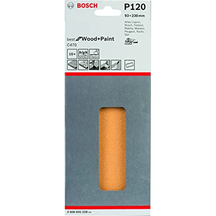 Bosch Professional Schleifblatt für Schwingschleifer Holz und Farbe Best for Wood and Paint (10 Stück, Körnung 120, C470) – Bild 4