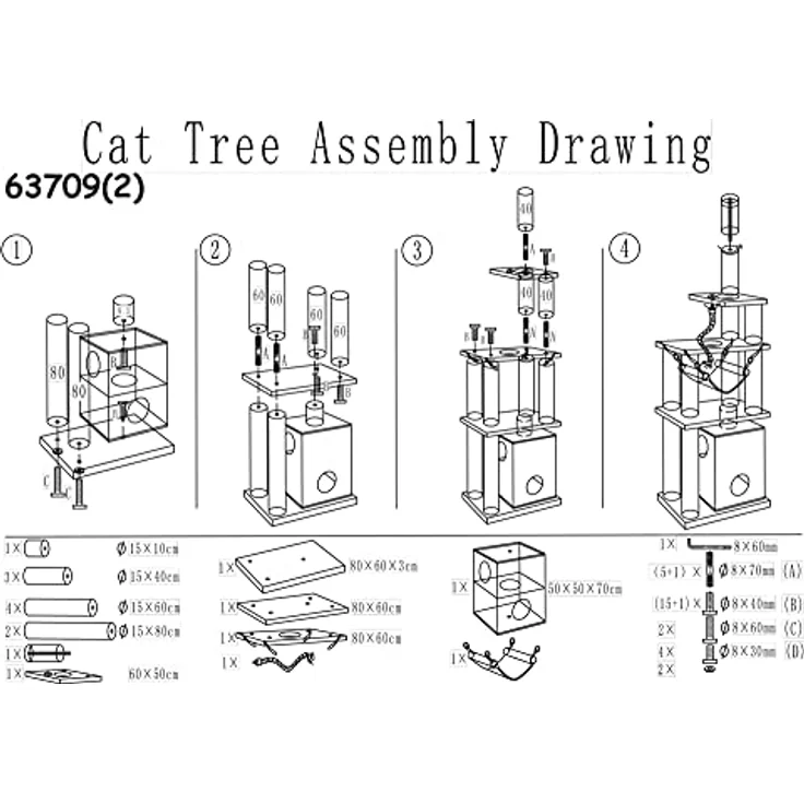 Nobby Kratzbaum FARIS, cream, 70 x 60 x 173 cm, 1 Stück – Bild 3
