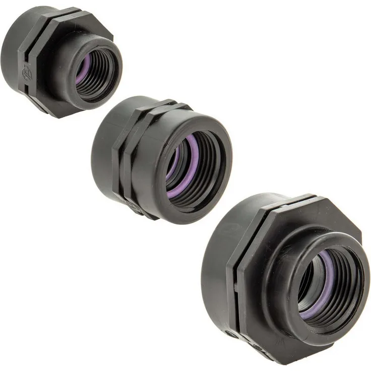 Plas-Fit Ltd. Bewässerungssystem Doppelmuffe Self Seal PP-Schraubverbinder, beidseitig IG, 10 bar, schwarz