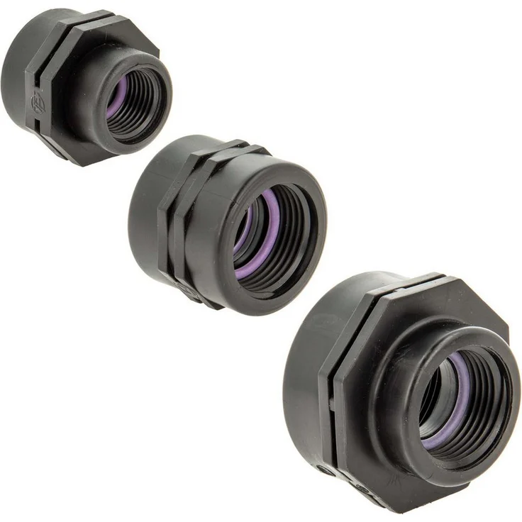 Plas-Fit Ltd. Bewässerungssystem Doppelmuffe Self Seal PP-Schraubverbinder, beidseitig IG, 10 bar, schwarz