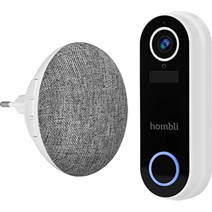 Hombli Smart Funk Türklingel mit Chime 2 mit Gegensprechfunktion | 140° Winkel Kamera mit HD 1080p Video | Bewegungserfassung & Nachtsicht | 2,4GHz WLAN | MicroSD, Cloud Speicher | IP65 Wasserschutz – Bild 2
