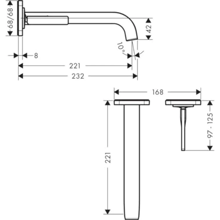Axor Citterio E, Einhebel-Waschtischarmatur mit komfortablem Auslauf 220 mm, verchromt, automatische Durchflussbegrenzung 5 l/min – Bild 2