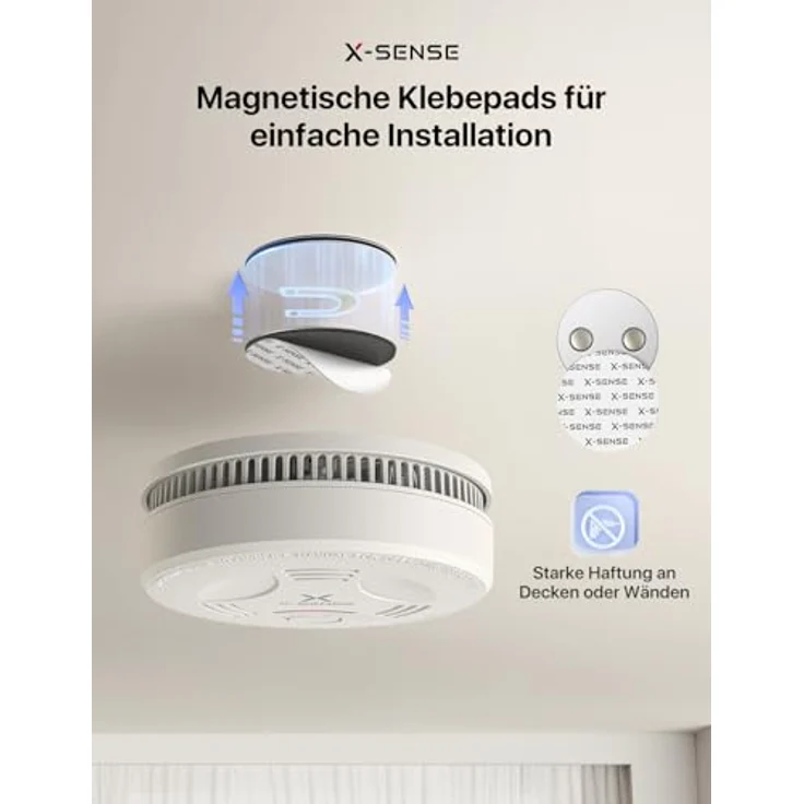 X-Sense SD11, Rauchmelder mit 10 Jahre Batterie und Magnethalterung, TÜV Rheinland-zertifiziert, Stummschalt- und Selbsttest-Funktion, 5er Set – Bild 3