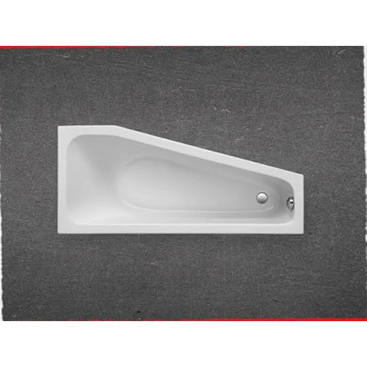 Schulte Raumsparbadewanne Riva, Version rechts, Weiß Sanitäracryl, 170x75 cm, inkl. Fußgestell und Ab- und Überlauf – Bild 4