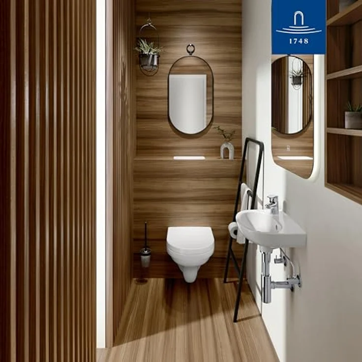 Villeroy & Boch O.novo WC-Sitz, Duroplast, 423 x 368 x 51 mm, Weiß Alpin – Bild 5