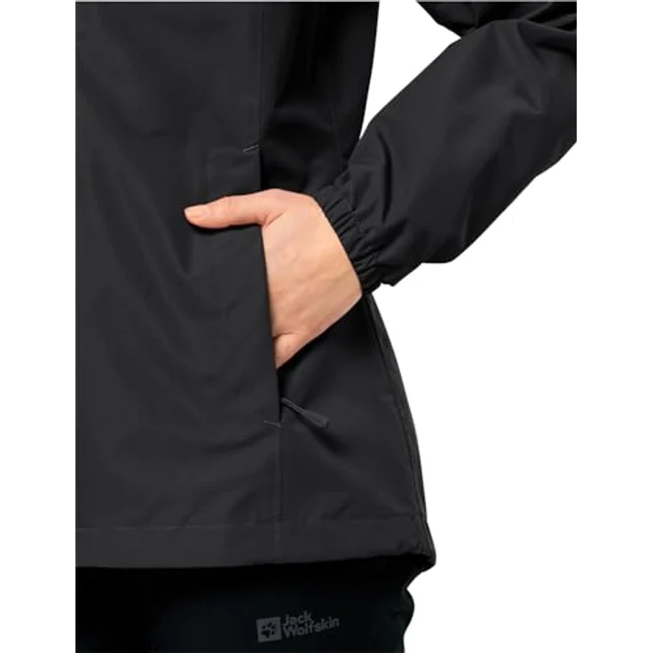 Jack Wolfskin Stormy Point 2L Jkt W, robuste wasserdichte Damenjacke mit verstaubarer Kapuze, Schwarz, XL – Bild 4
