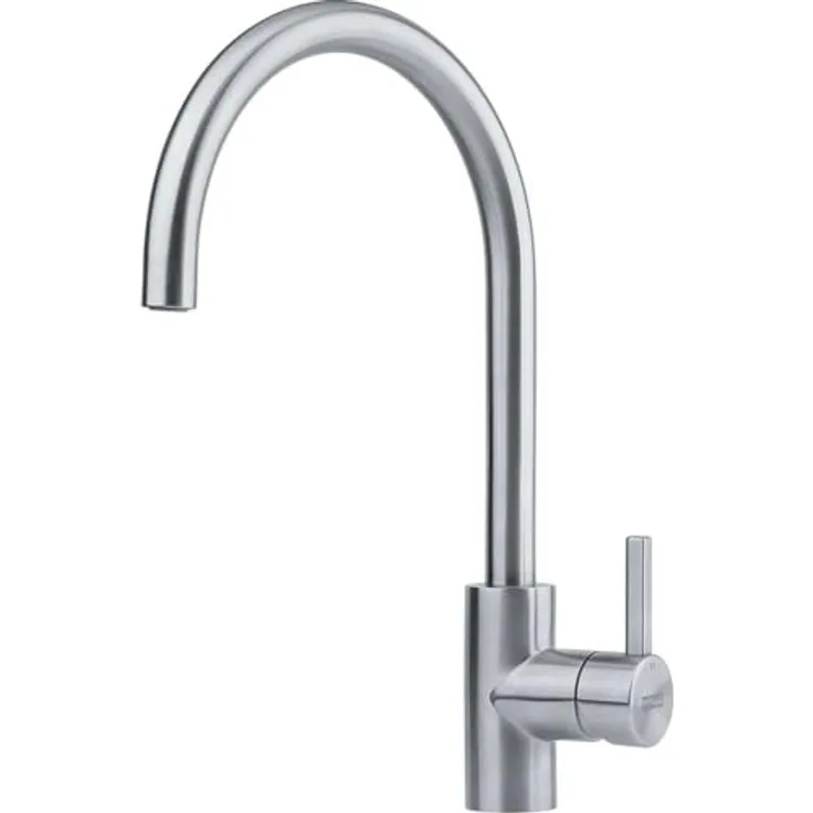 FRANKE Küchenarmatur, Einhebelmischer mit umstellbarem Wasserstrahl, 180° Schwenkbereich, Laminar Perlator, Edelstahl