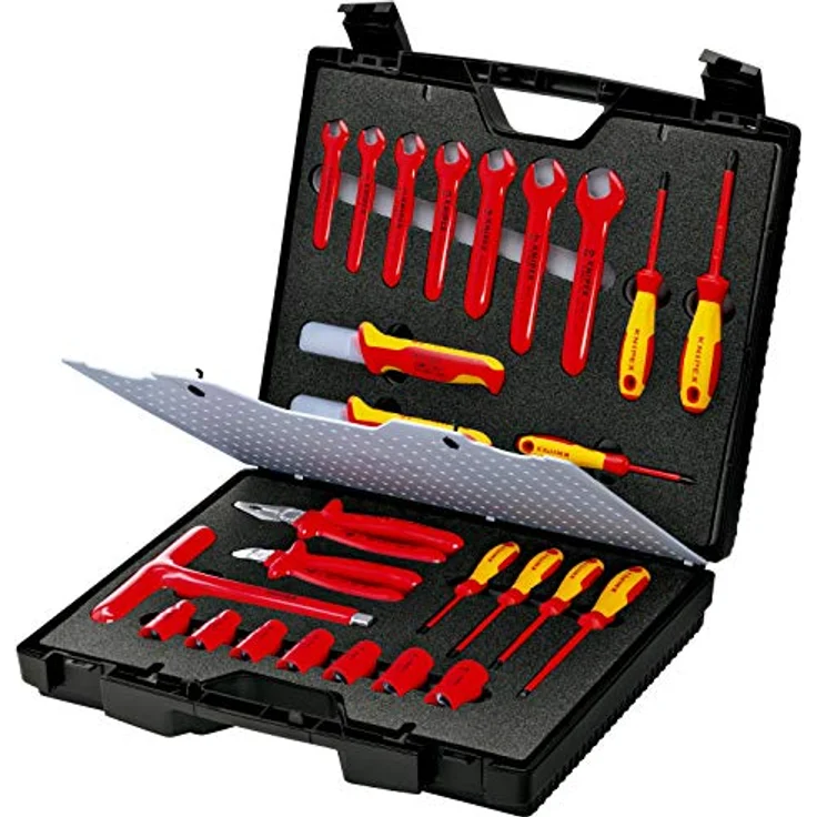 Knipex Werkzeugkoffer Standard (26 Teile), stoßfester Kunststoff mit isolierten Werkzeugen für elektrische Installationen – Bild 2