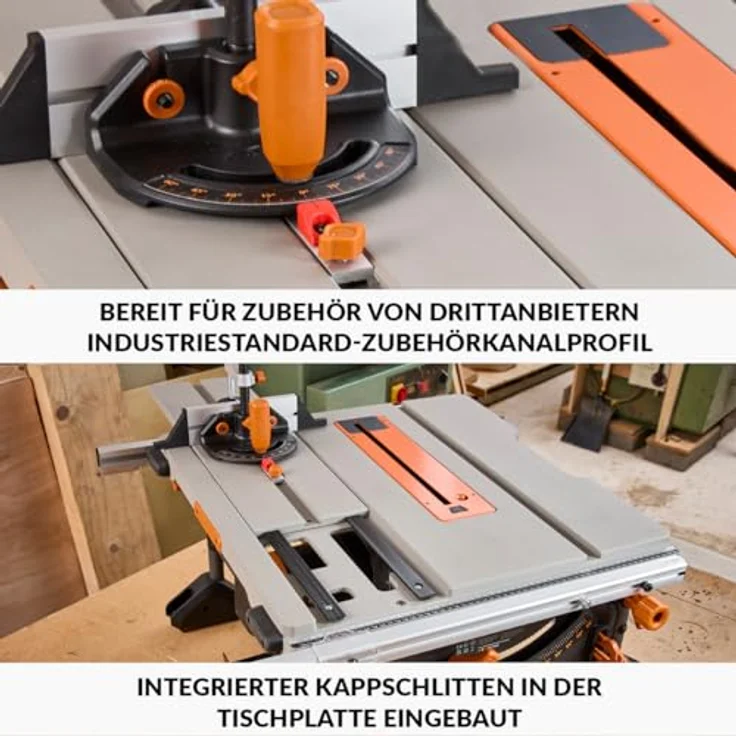Evolution Power Tools R255TBL Tischkreissäge, Tragbare Multimaterialsägemaschine mit 85 mm Schnitttiefe und 45° Neigewinkel – Bild 4