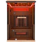 Dewello® Infrarotkabine KENORA 130x105, Infrarotsauna für 1-2 Personen aus Hemlockholz, Dual Therm, Salzsteinoptik