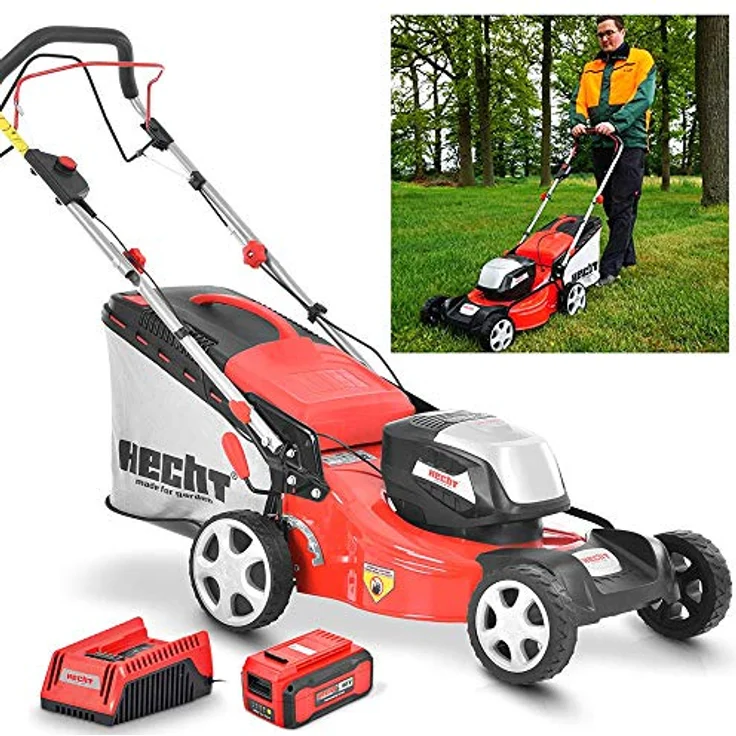 Hecht 5041S Akku-Rasenmäher mit Radantrieb, 41 cm Schnittbreite, Mulchfunktion, 3-stufige Höhenverstellung, Seitenauswurf – Bild 2
