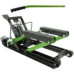 TRUTZHOLM Hydraulikheber Motorradheber 680 kg, stufenlos höhenverstellbar von 120 mm bis 380 mm, mobile Hebebühne mit Ratschen-Spanngurten, vormontiert