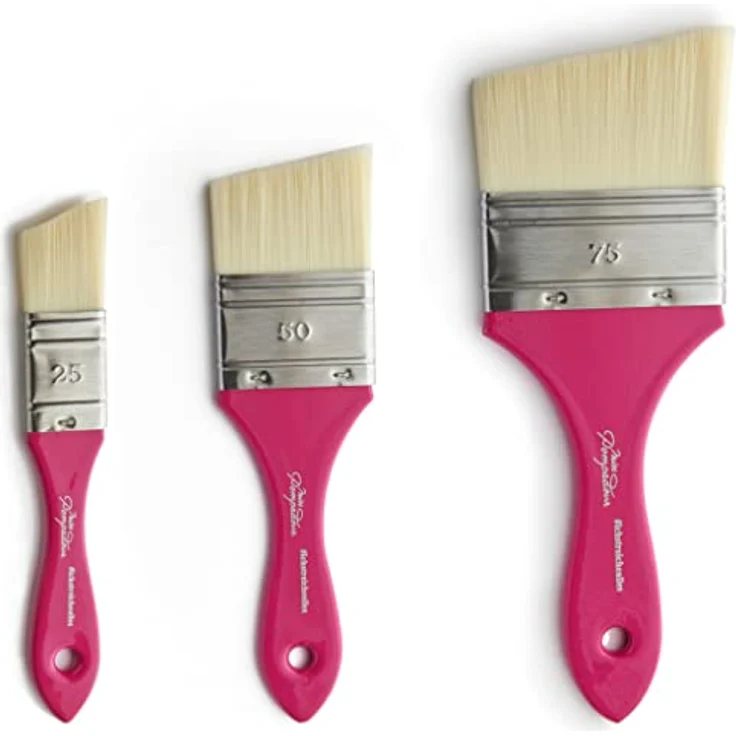 MissPompadour 3er Pinselset für Wandfarbe, Kreidefarbe, Holzfarbe, Möbelfarbe - Malerset mit 3 Pinseln für Lack, Lasur, Acrylfarbe - Pinsel Set Malerpinsel, Borstenpinsel 25mm, 50mm, 75mm – Bild 1