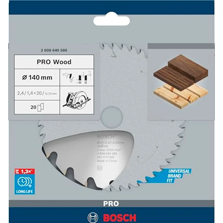 Bosch Professional Kreissägeblatt Optiline Wood (für Holz, 140 x 20 x 2,4 mm, 20 Zähne, Zubehör Kreissäge) – Bild 2