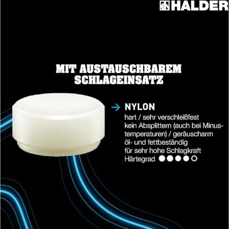 SUPERCRAFT-Schonhämmer, mit bruchsicherem Stahlrohrstiel und ergonomisch geformtem, rutschsicherem Griff | Ø=40 mm | 3377.040 – Bild 8