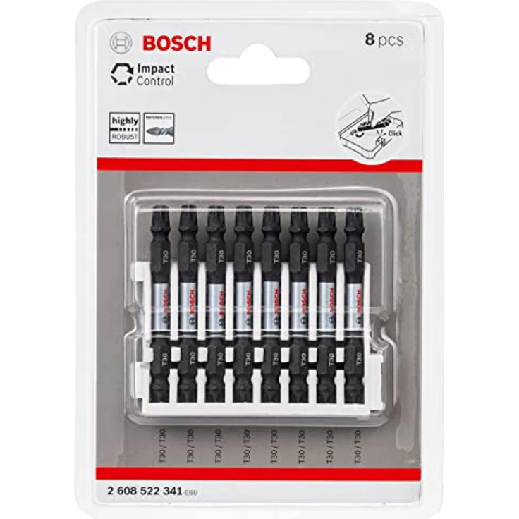 Bosch Professional Accessories 2608522341 Bosch Professional 8tlg. Doppelschrauber Set Torx (Impact Control, 8 x T30-T30 Bits-Länge: 65mm, Pick and Click) – Bild 3