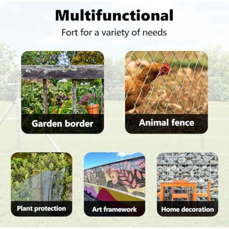 vidaXL Eurozaun Grün 0,8 x 10 m, PVC-beschichtetes Eisen für Gartengrenzen – Bild 7