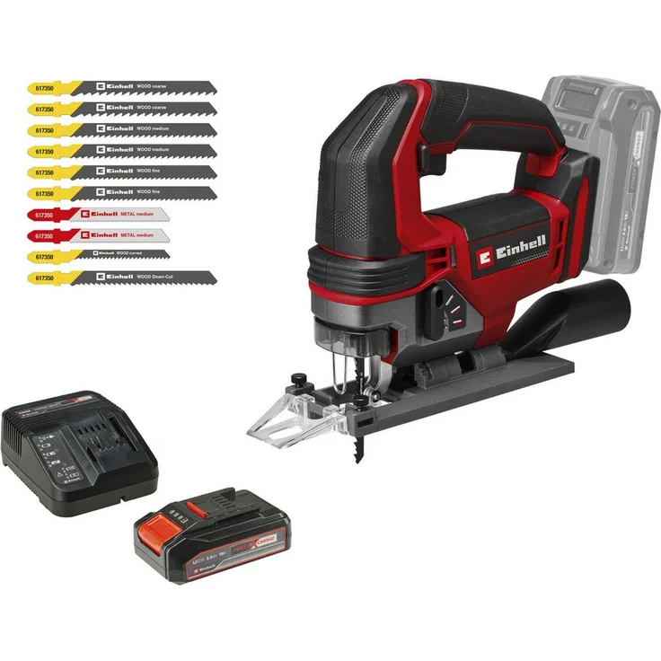 Einhell TE-JS 18/100, Akku-Stichsäge mit Pendelhub, LED-Licht und 18V Power X-Change Akku