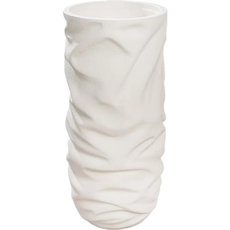 GILDE Übertopf XXL Crush, runder Magnesia-Pflanzgefäß in creme mit strukturierter, matter Oberfläche, Höhe 70cm, Durchmesser 33cm, ideal für den Innenbereich – Bild 1