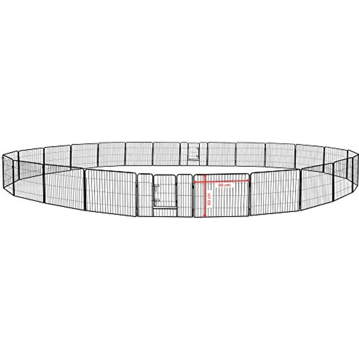Petigi Welpenauslauf Welpenlaufstall Tierlaufstall Freigehege Freilaufgehege Freilauf XL Käfig Welpenzaun, Auswahl:H 60 x B 80 cm x 24 St. - Stabiles Freilaufgehege aus pulverbeschichtetem Stahl, zusammenklappbar