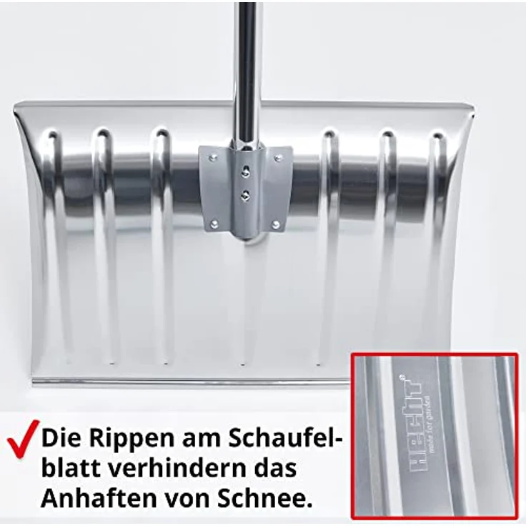 HECHT Schneeschaufel 465 AL, Aluminium Schneeschieber mit 46 cm Arbeitsbreite und ergonomischem Griff – Bild 6