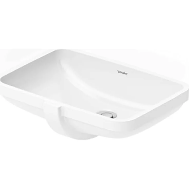 Duravit No.1 Einbauwaschtisch, Waschbecken ohne Hahnloch, mit Überlauf, 525x380mm, weiß, Unterseite geschliffen – Bild 1