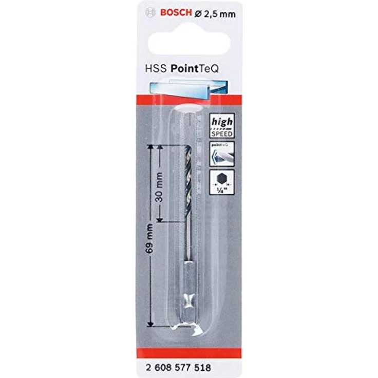 Bosch Professional HSS-Spiralbohrer PointTeQ Hex, Bohrer- und Bitset mit 30 mm Arbeitslänge, selbstzentrierender Spitze und Schwarzoxid-Beschichtung – Bild 1
