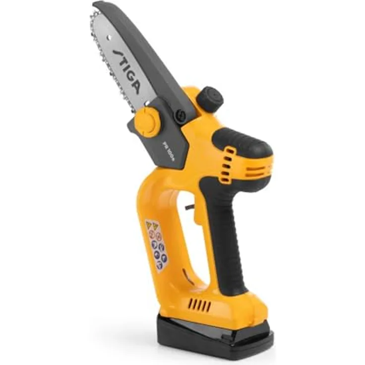 Stiga PR 100e Kit, 20 V Akku-Kettensäge mit 13 cm Schwert, inkl. Akku (2 Ah) und Ladegerät, ergonomischer Softgrip-Griff