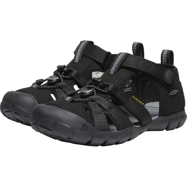Keen SEACAMP II CNX Sandale, Sicherheitssandale mit Klettverschluss, schwarz