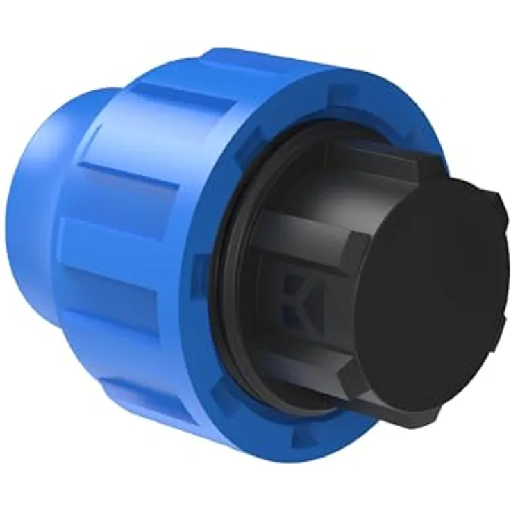 Kirchhoff Fitting Endstück Kunststoff für HDPE Rohr, 32 mm, DVGW geprüft, Trinkwasserqualität, 3 Stück Set, Schwarz, Made in EU