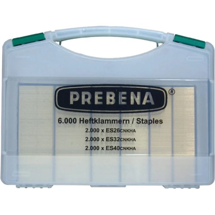 Prebena ES-Box Heftklammern-Set Typ ES, flexibles Set mit 6000 Stück in drei Größen im praktischen Koffer – Bild 1